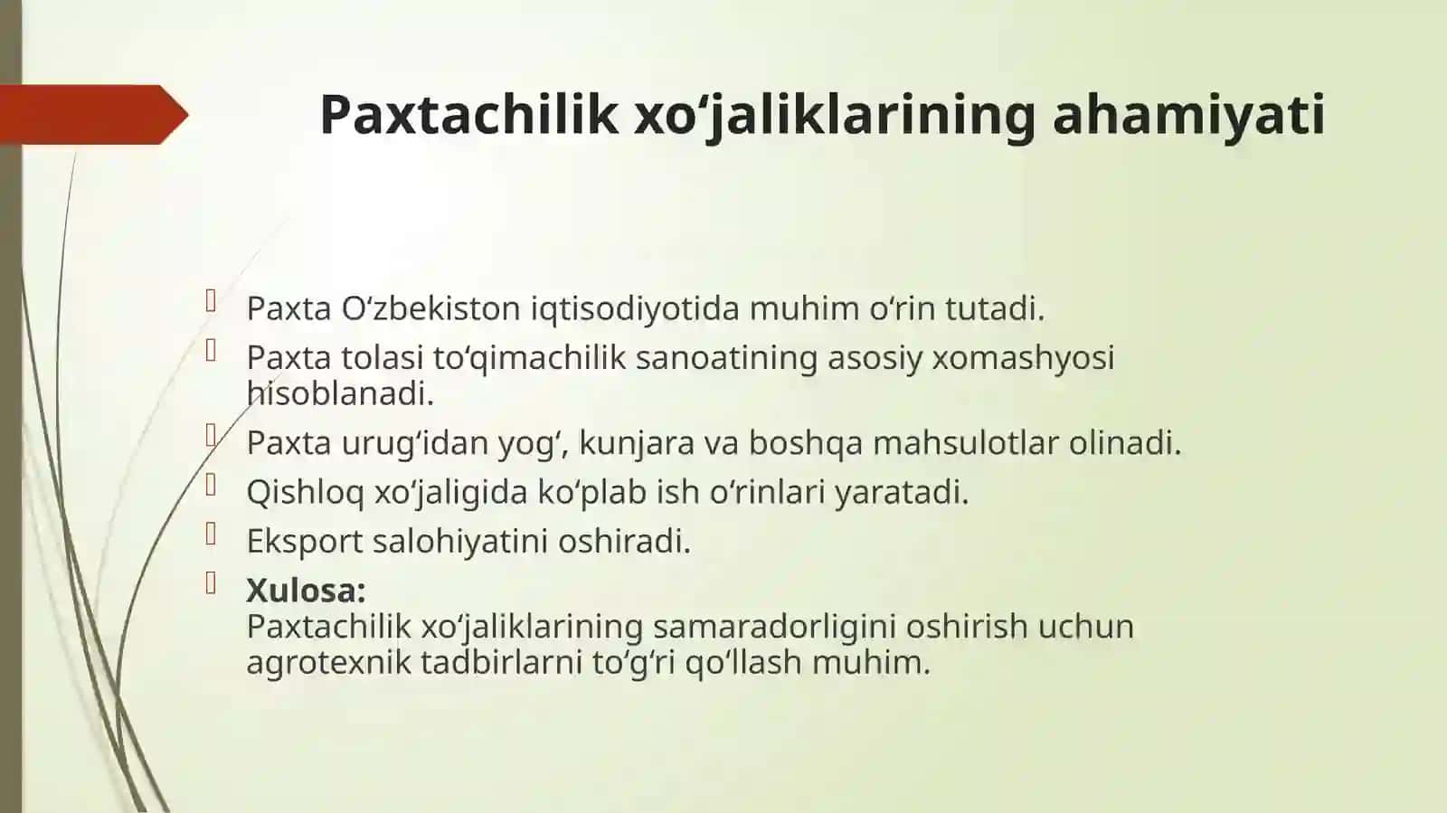 PAXTACHILIK XO‘JALIKLARIDA ALMASHLAB EKISH VA EKIN MAYDONLARI 2