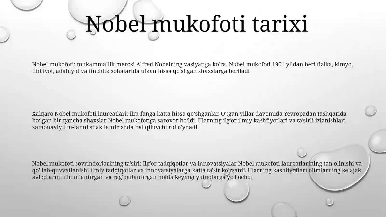 Xalqaro Nobel Mukofoti Sovrindorlar Va Ularning IlmiyIshlaringAhamiyati 2