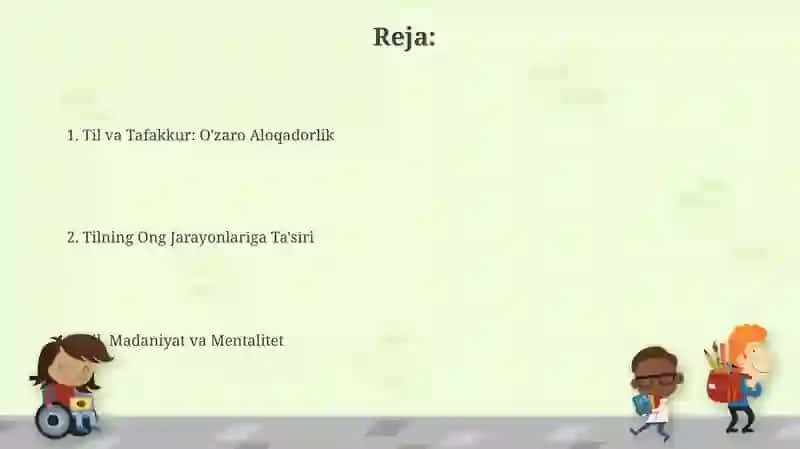 Psixik jatayonlarni shakllanishida tilning ahamiyati 2