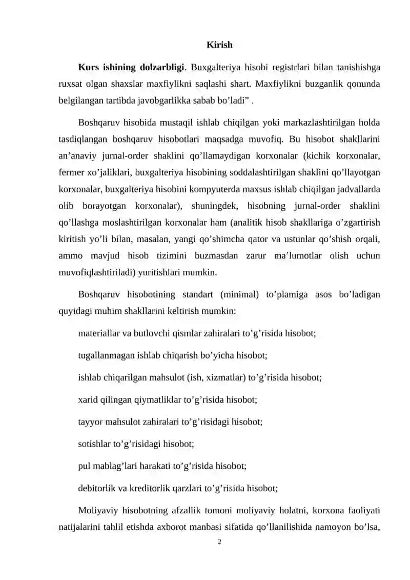 TASHQI FOYDALANUVCHILAR UCHUN SEGMENTLAR BO’YICHA HISOBOTNI TUZISH TARTIBLARI 2