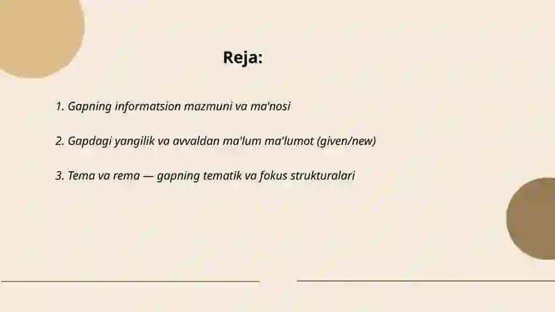 Gapning informatsion xususiyatlari 2