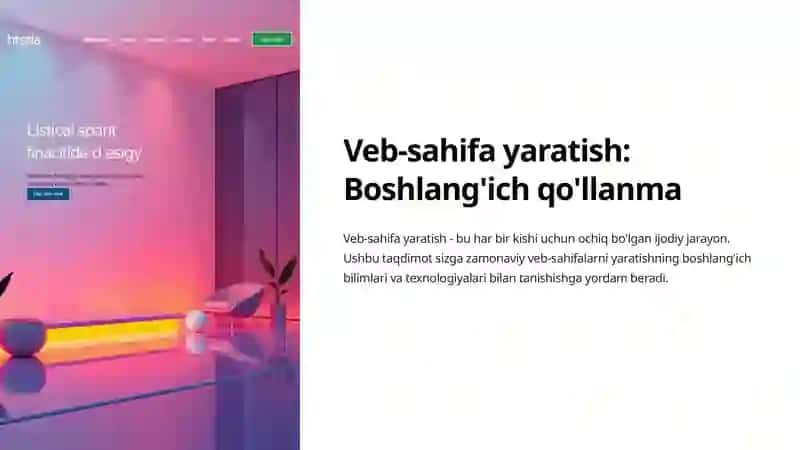 Veb-sahifa yaratish: Boshlang'ich qo'llanma 2