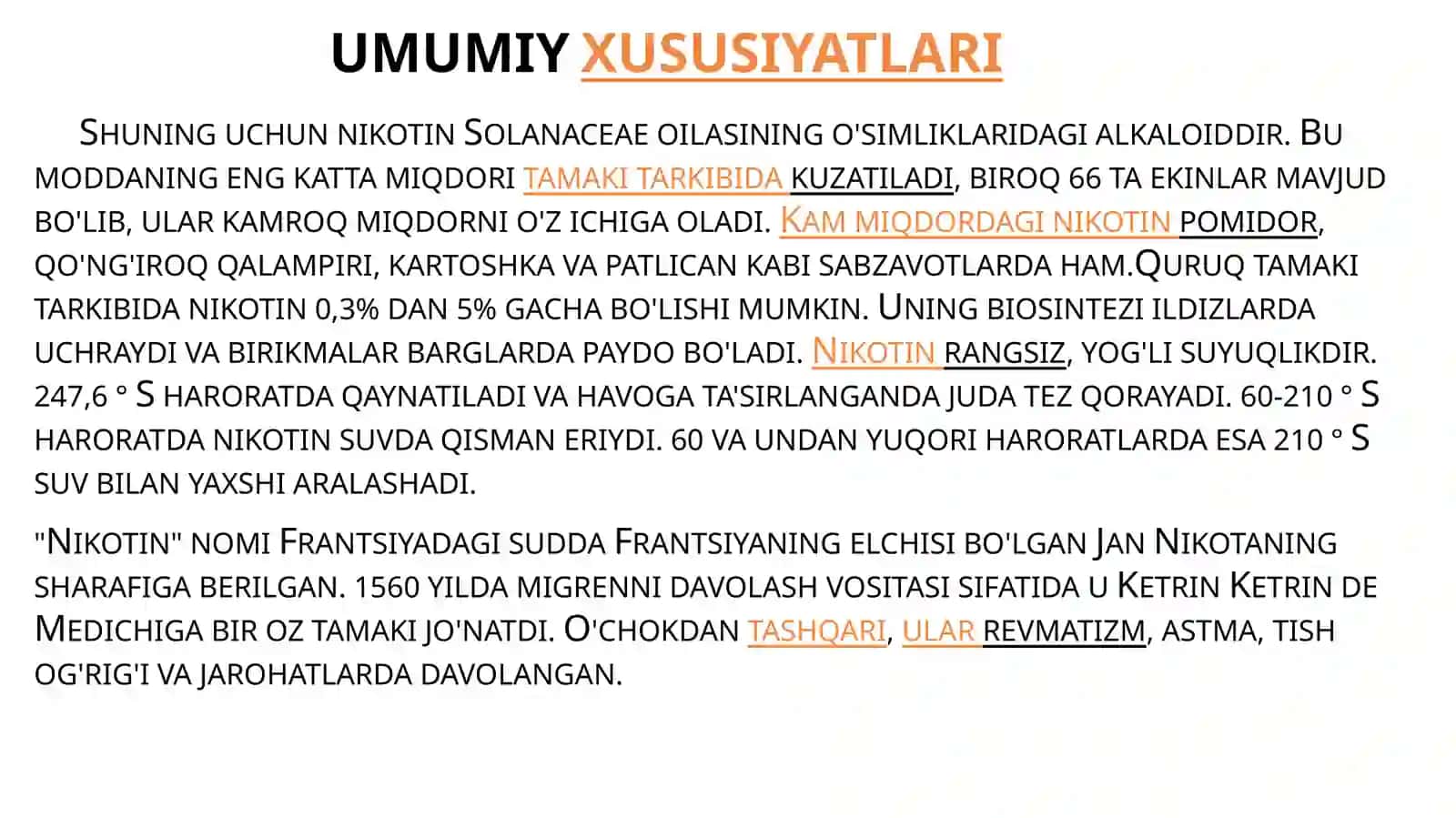Nikotinizm va uning asoratlari. Nikotinizmning o'smirlar va ayollar organizmiga ta'siri 2