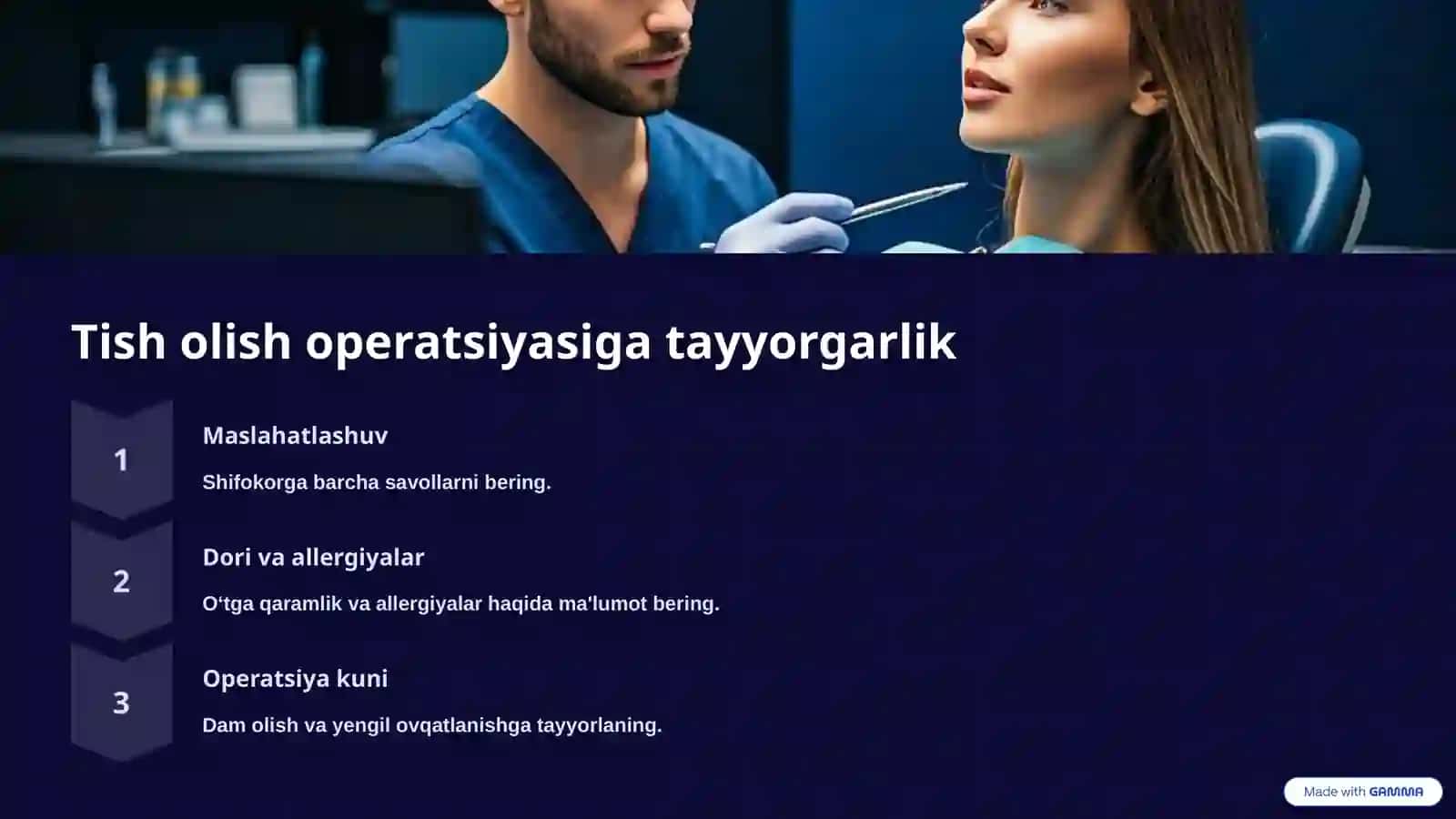 Tish olish operatsiyalari: Umumiy ma'lumot 2