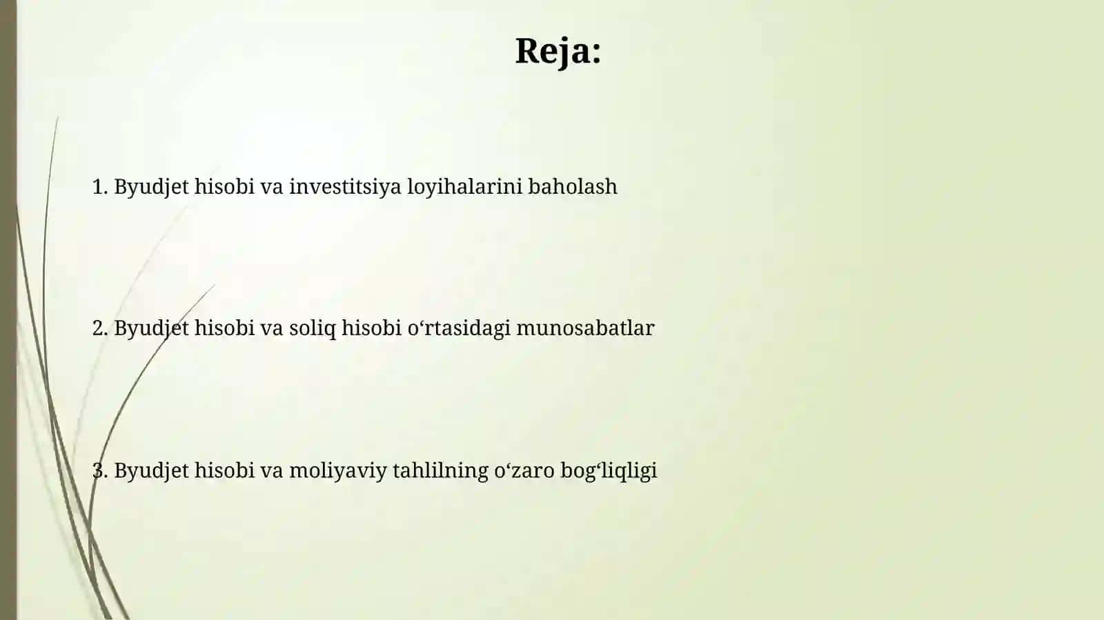 Byudjet hisobining boshqa maxsus fanlar bilan aloqasi 2