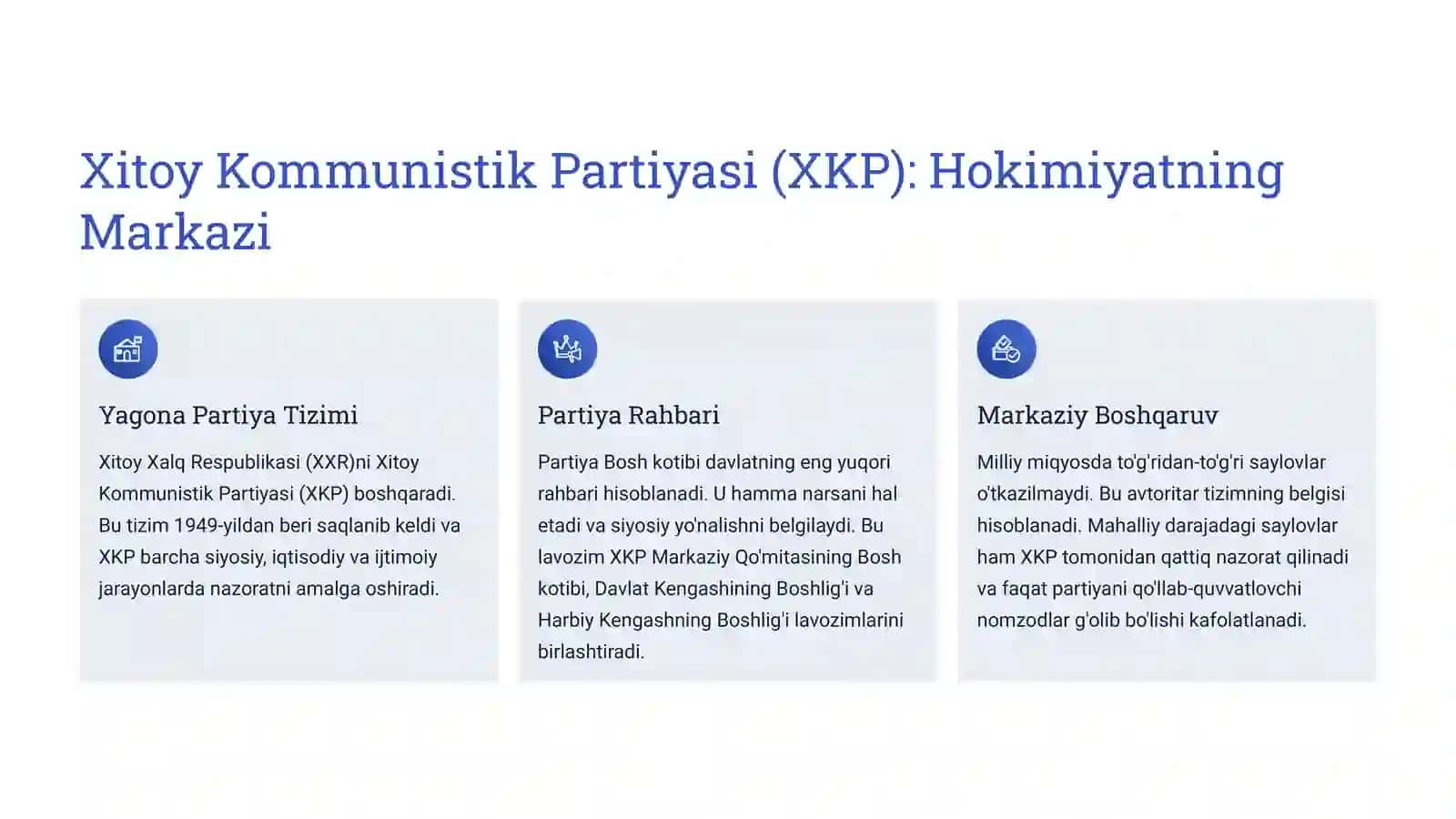 Xitoy Siyosati: Bir Partiyadan Global Kuch Markazigacha 2