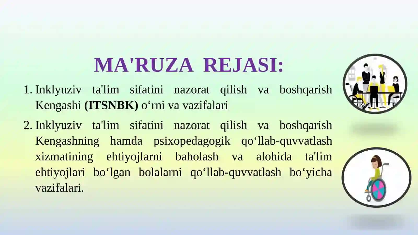 Maktabda inklyuziv ta'lim sifatini nazorat qilish va boshqarish Kengashining faoliyati 2