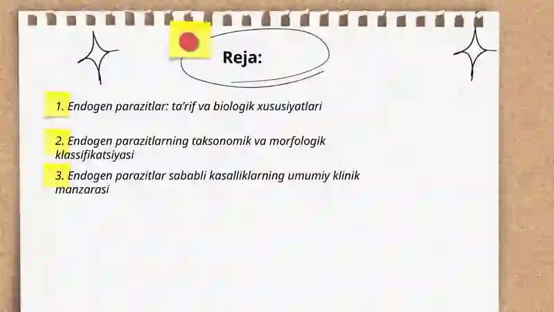 Endogen parazitlar kasalliklar,klasifikatsiyasi,patogenezi,laboratoriya tashxisi 2