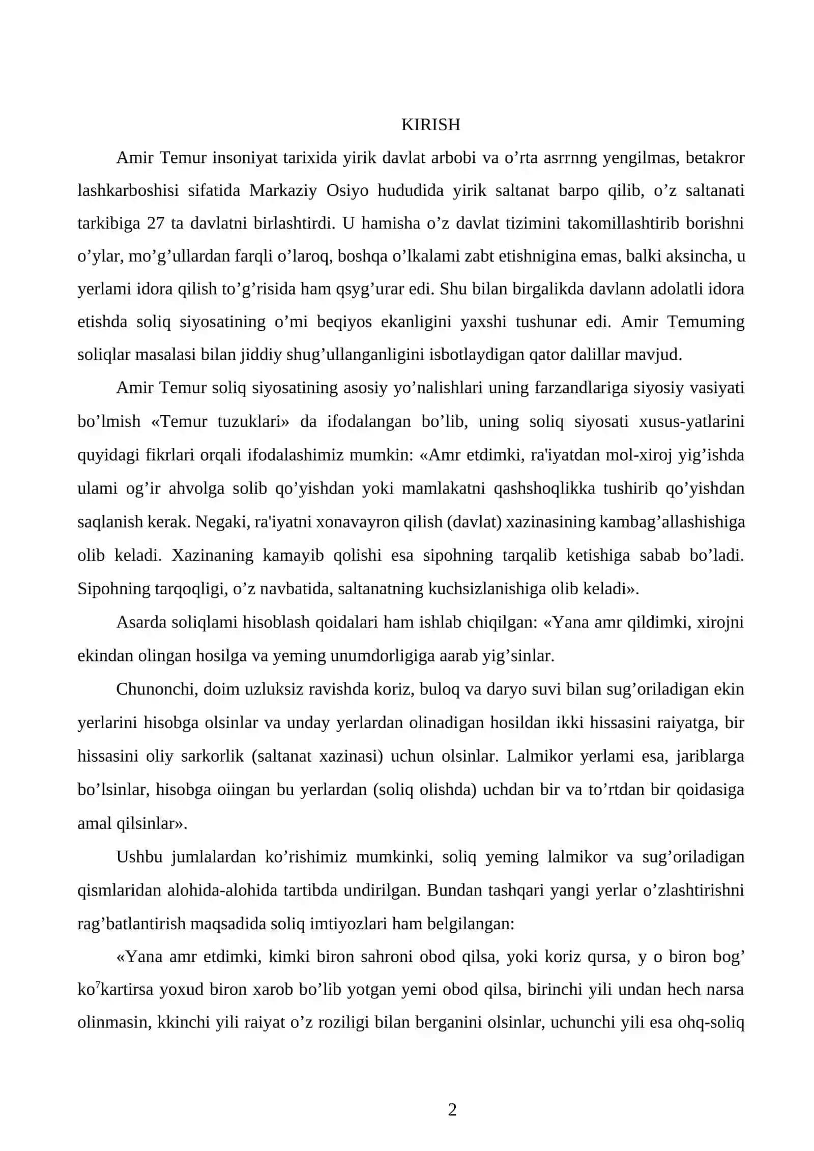 AMIR TEMUR DAVRIDA SUYURG’OL SIYOSATI 2