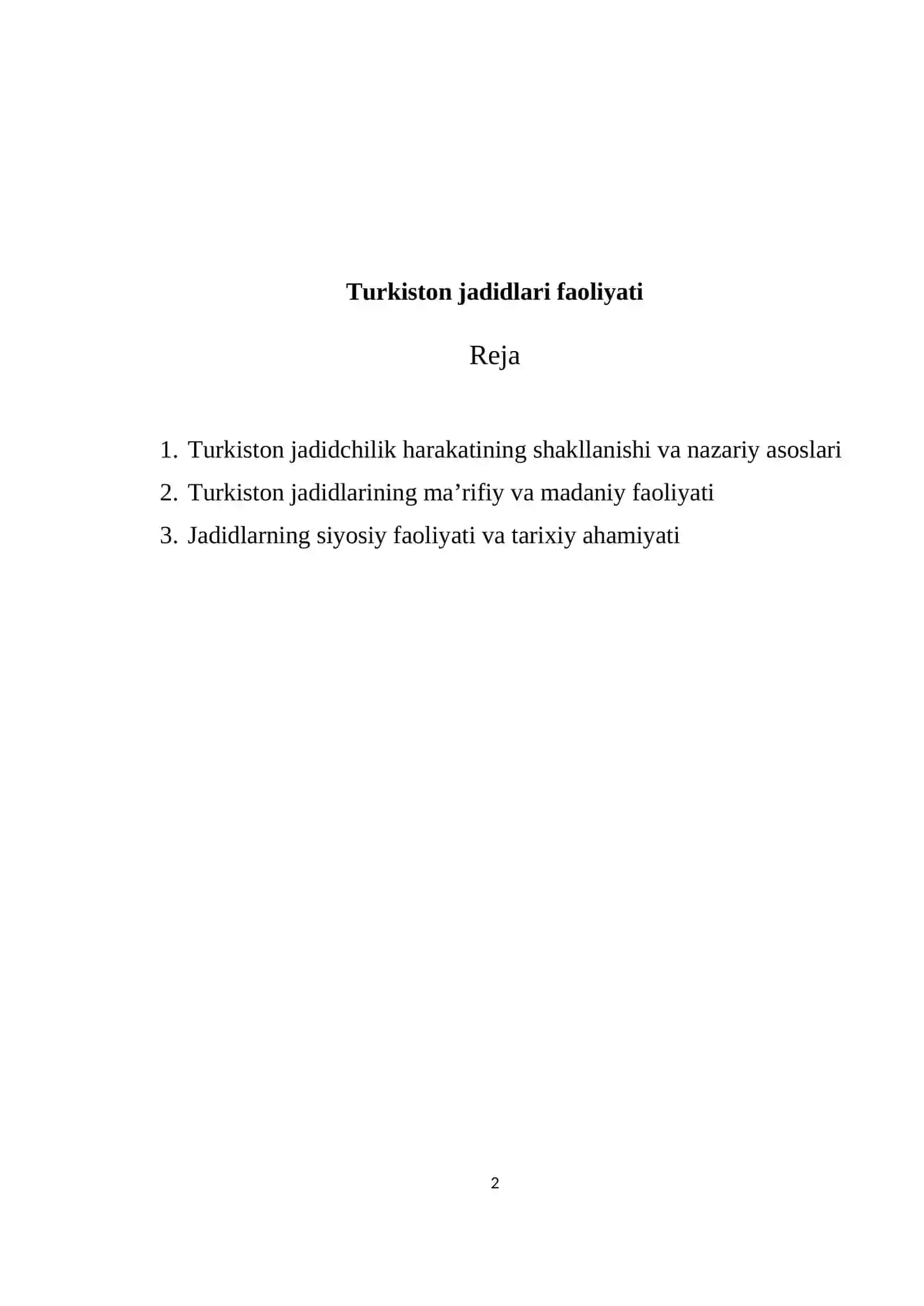 Turkiston jadidlari faoliyati 2