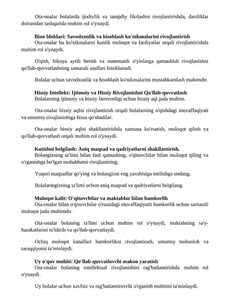 Ota-onalarning bola ta'lib-tarbiya jarayonidagi oʻrni 2