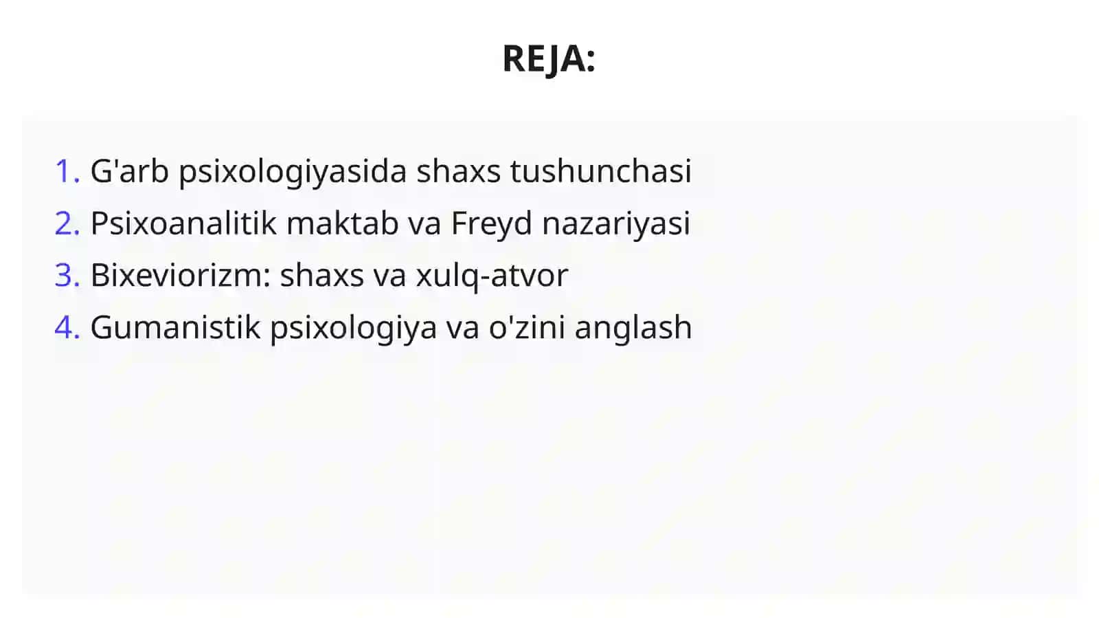 G'arb Psixologiya Maktablarida Shaxsni Tadqiq Etish 2