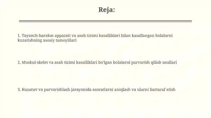 Tayanch harakat asab tizimi kasaliklaridagi bemorlarni kuzatish 2