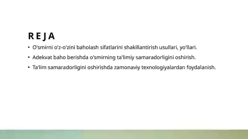 O'smirningo'zigaadekvatbahoberishnishakillantirishorqalitalimsamaradorliginioshirish 2