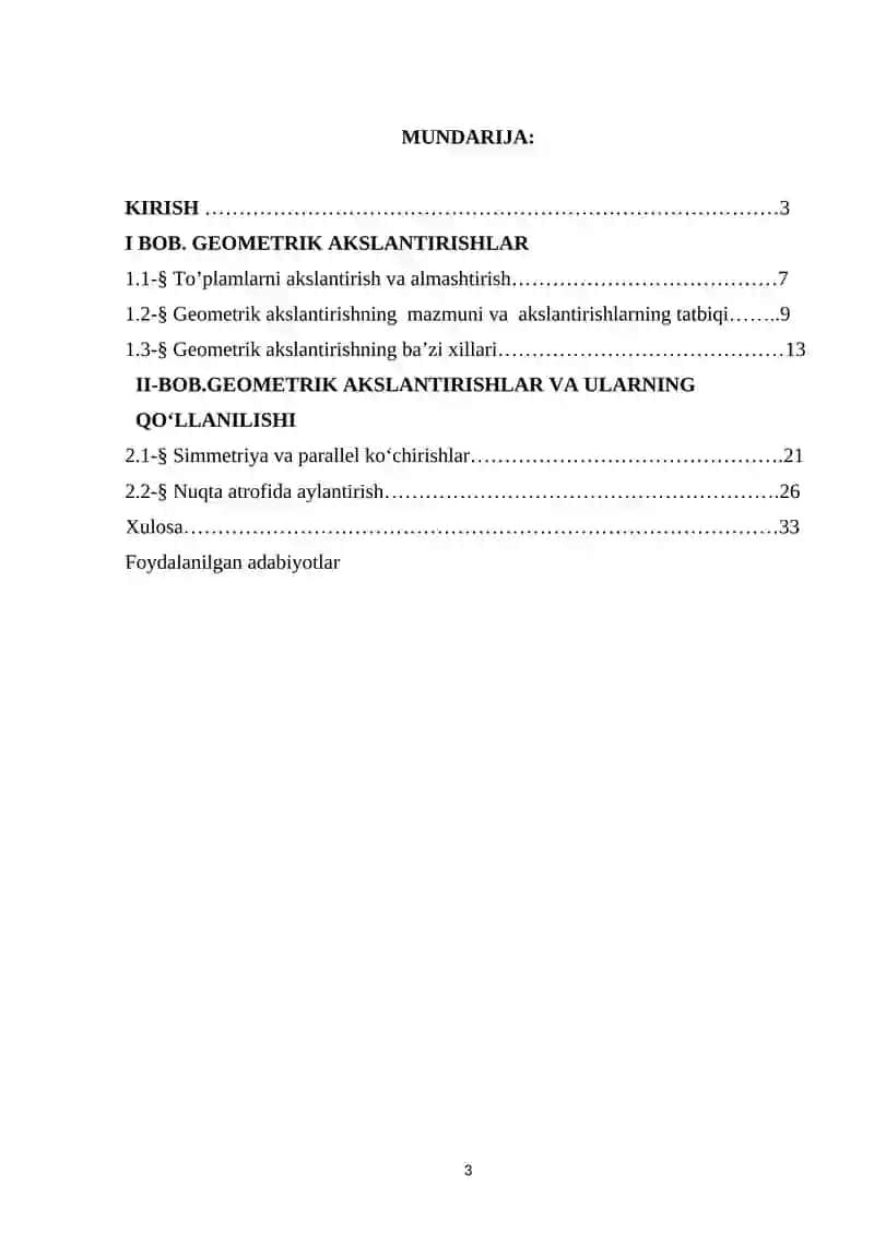 Tekislikda geometrik almashtirishlar va ularning qo‘llanilishi 2