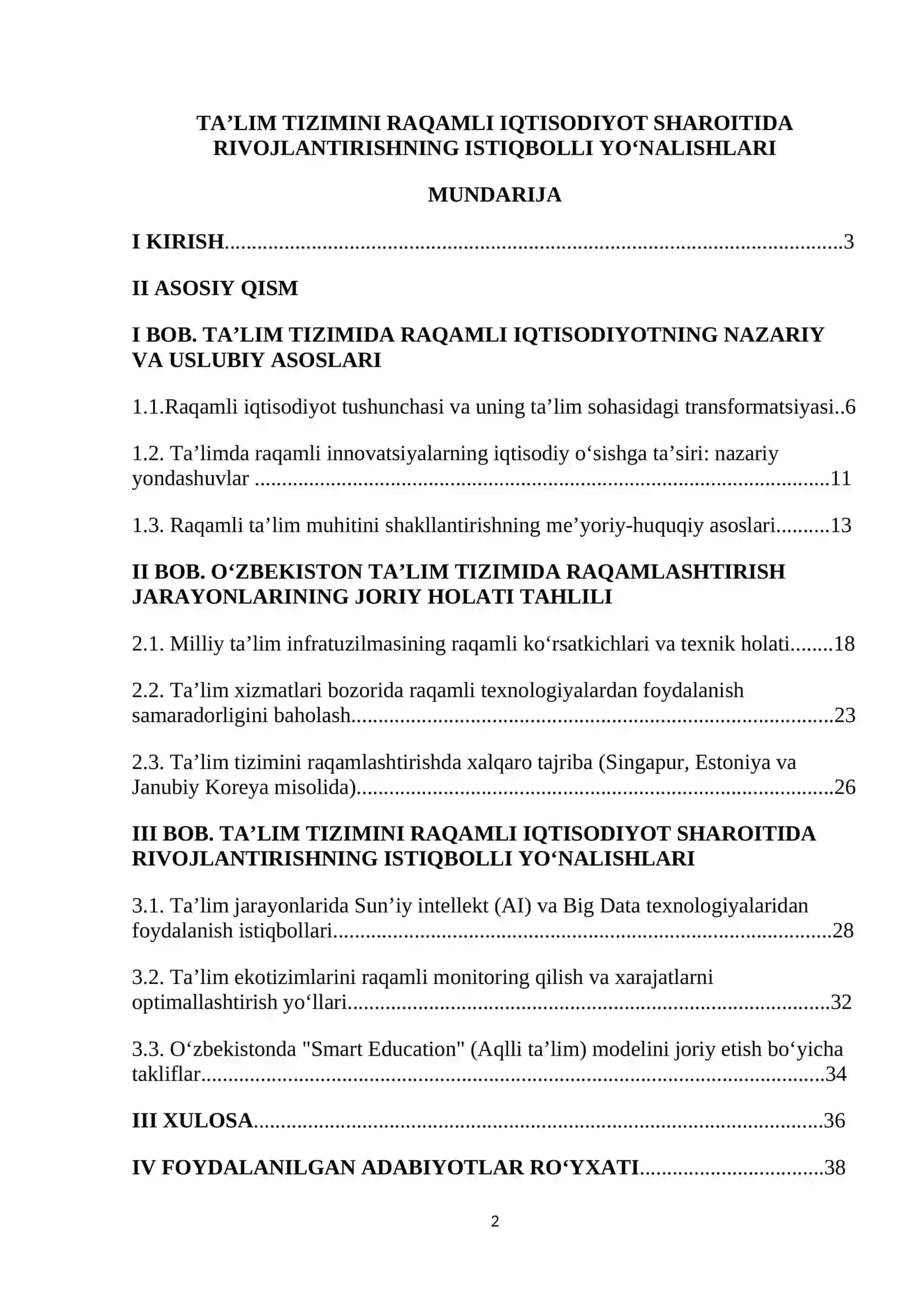 TA’LIM TIZIMINI RAQAMLI IQTISODIYOT SHAROITIDA RIVOJLANTIRISHNING ISTIQBOLLI YO‘NALISHLARI 2