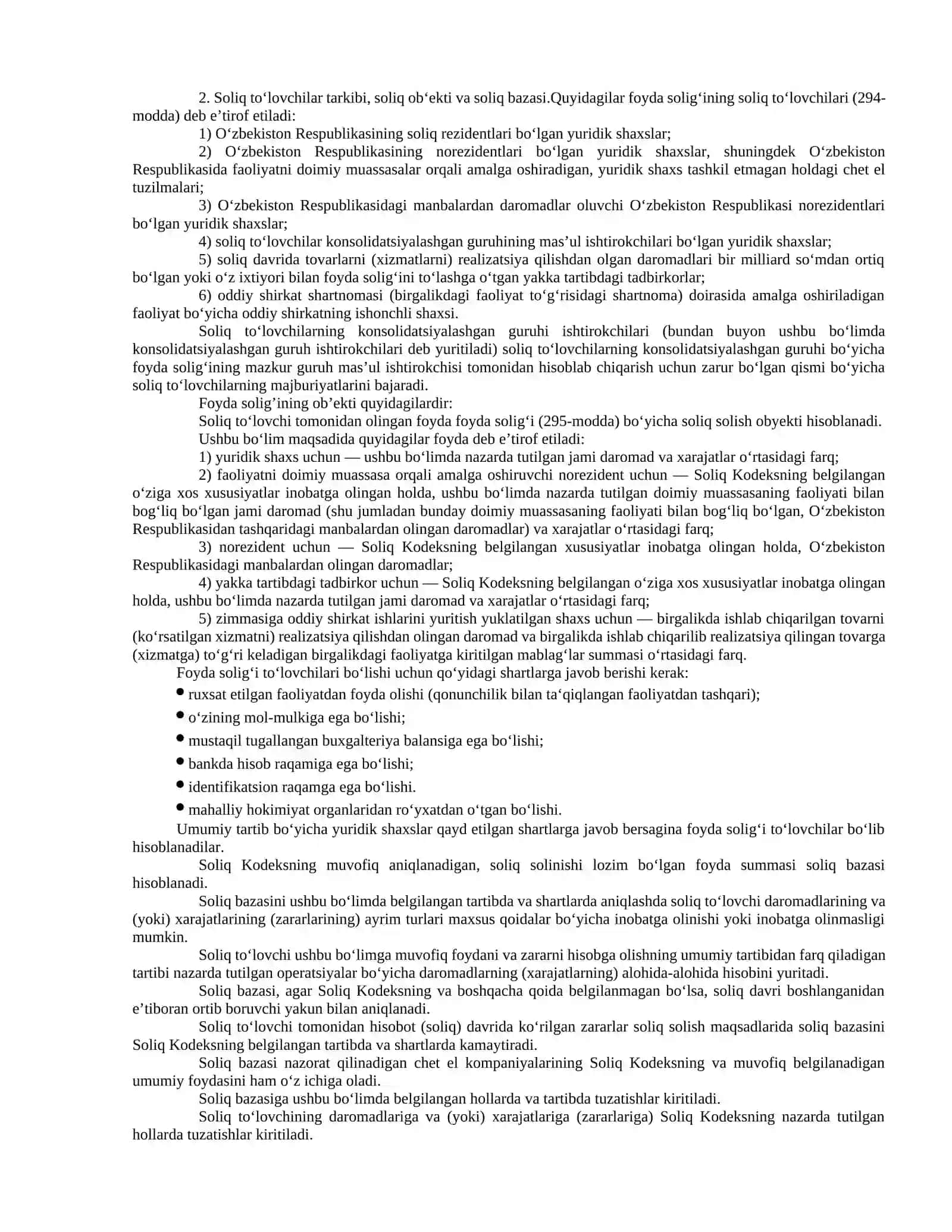 Foydaning joriy qilinishi va soliq hisobotlarini taqdim etish 2