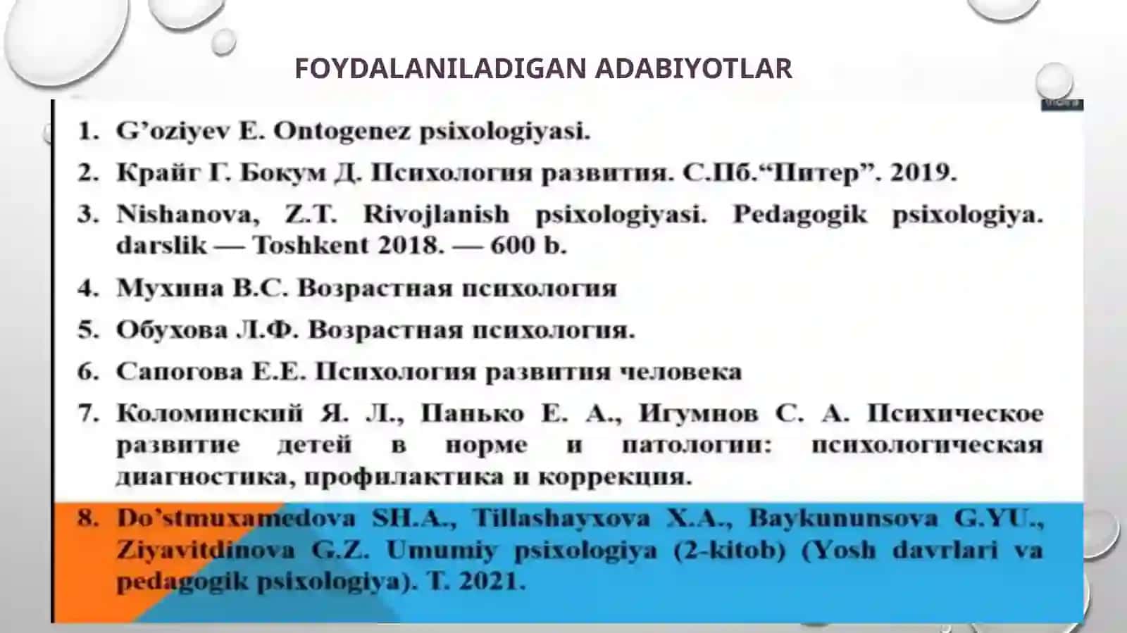 Rivojlanish psixologiyasi fanining predmeti, vazifalari va tadqiqot metodlari 2