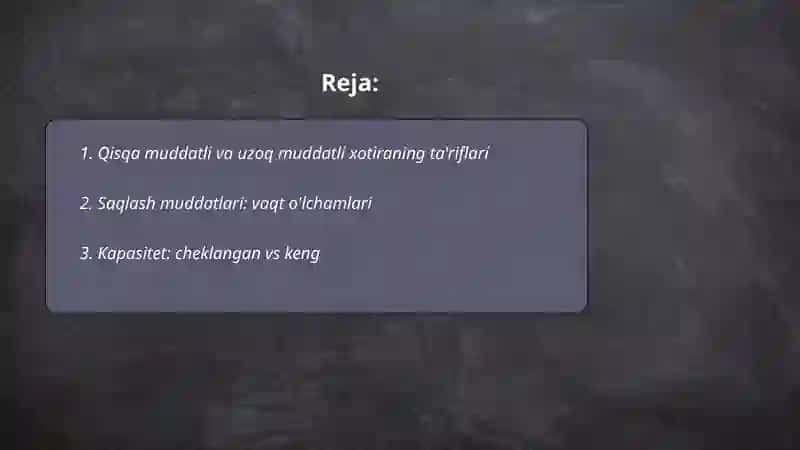 Qisqa muddatli va uzoq muddatli xotiraning farklari 2
