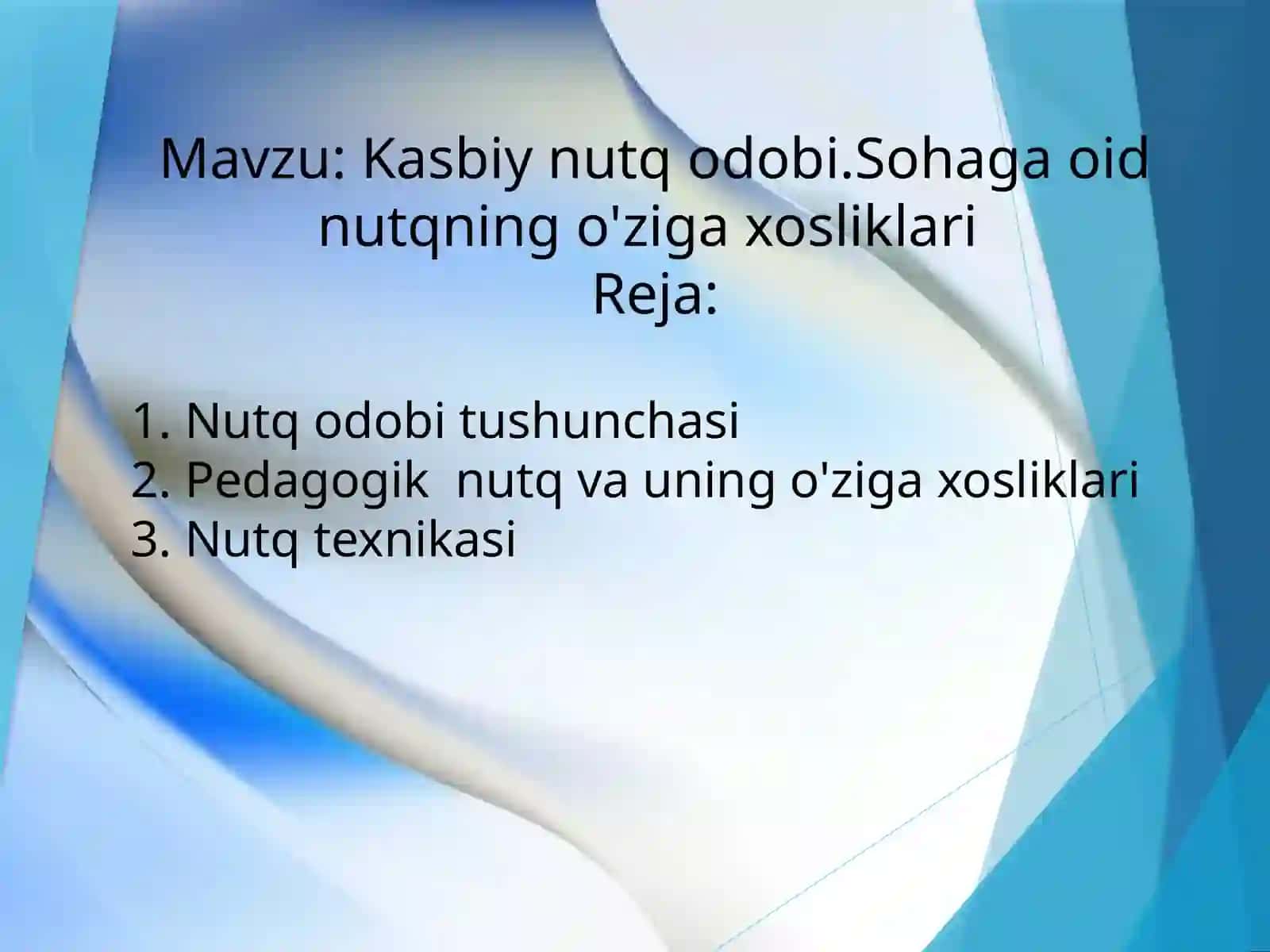 Kasbiynutqodobi.Sohagaoidnutqningo'zigaxosliklari 2