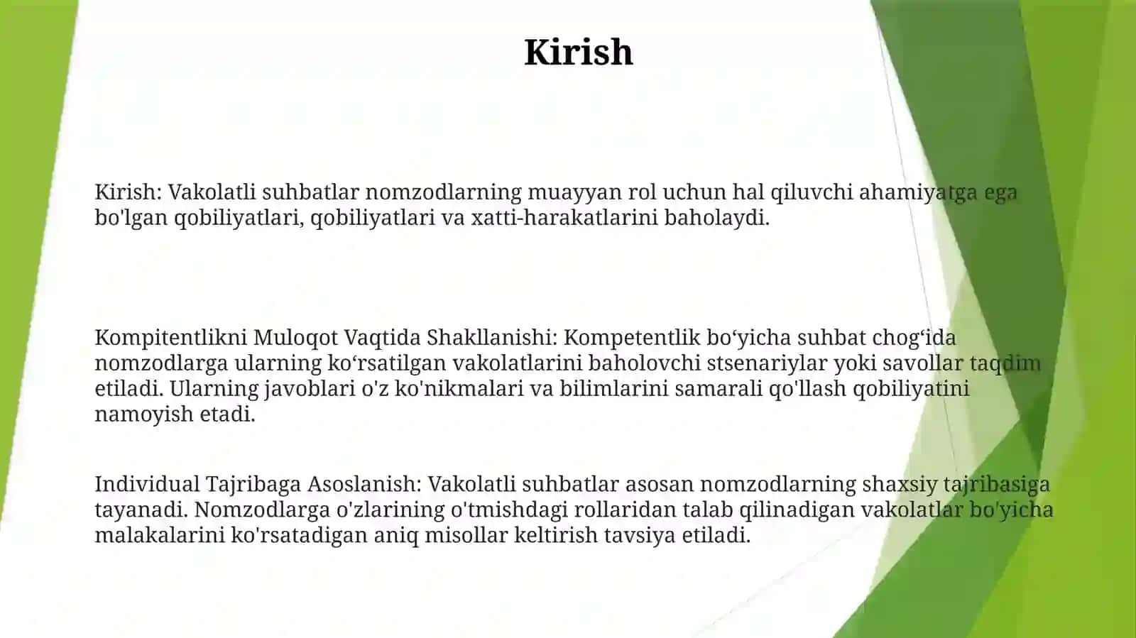 Kompitentlikni Muloqot Vaqtida Shakllanishi, Individual Tajribaga Asoslanish 2
