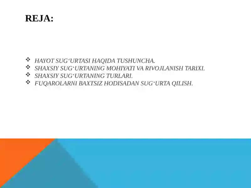 Hayot sug’urtasida sug’urta zahiralarini shakllantirish. 2