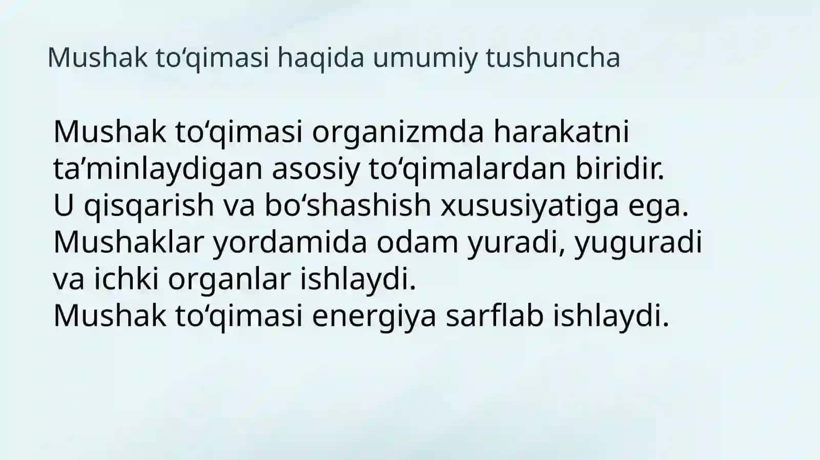 mushak va silli mushak tuqimasi. Koʻndalang targʻil yurak mishaklari 2