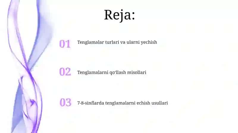 7-8 sinflarda tenglamalar mavzusi 2