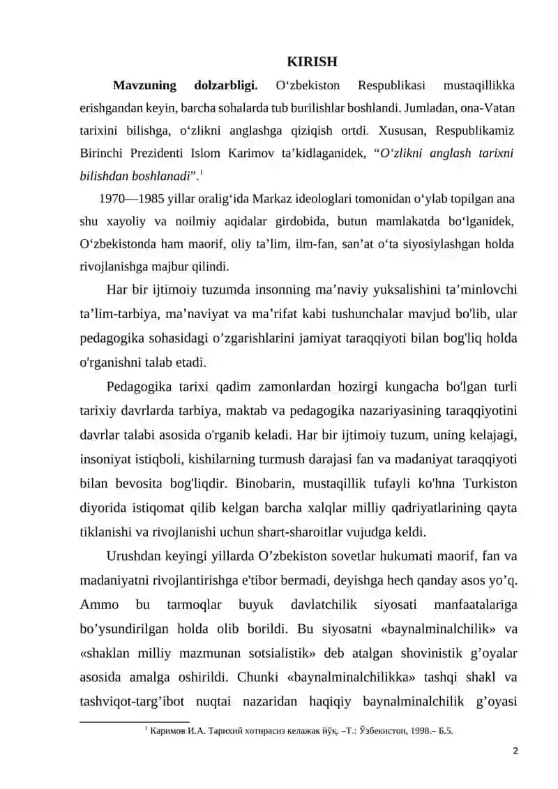 XX ASRNING 70 – 80-YILLARIDA O’ZBEKISTONDA XALQ TA’LIMI 2