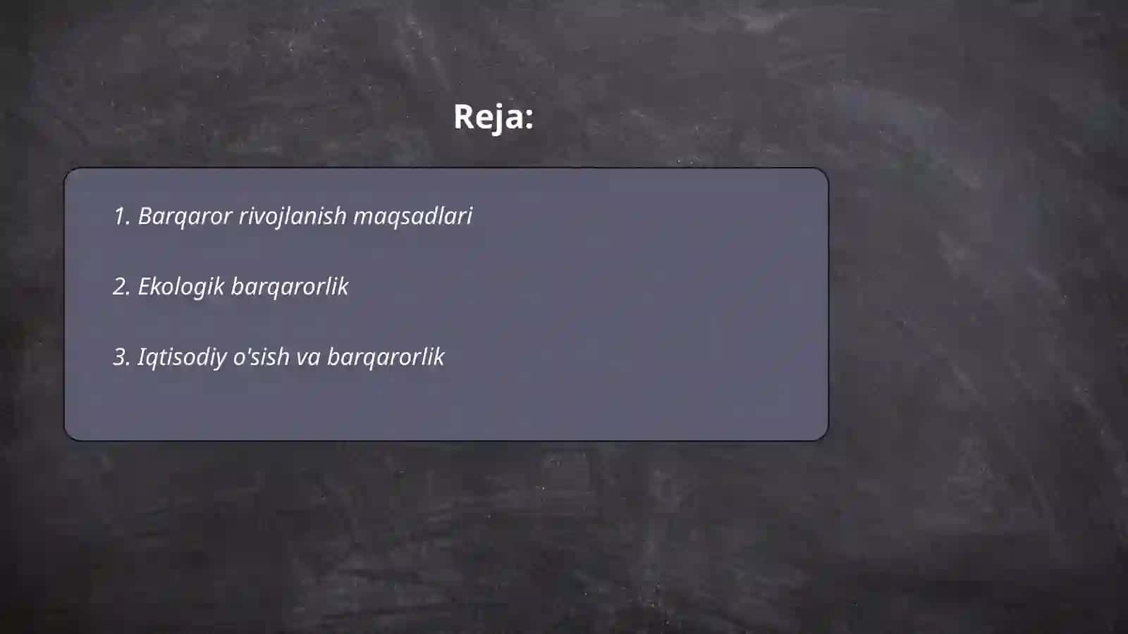 Barqaror rivojlanish konsepsiyasi 2