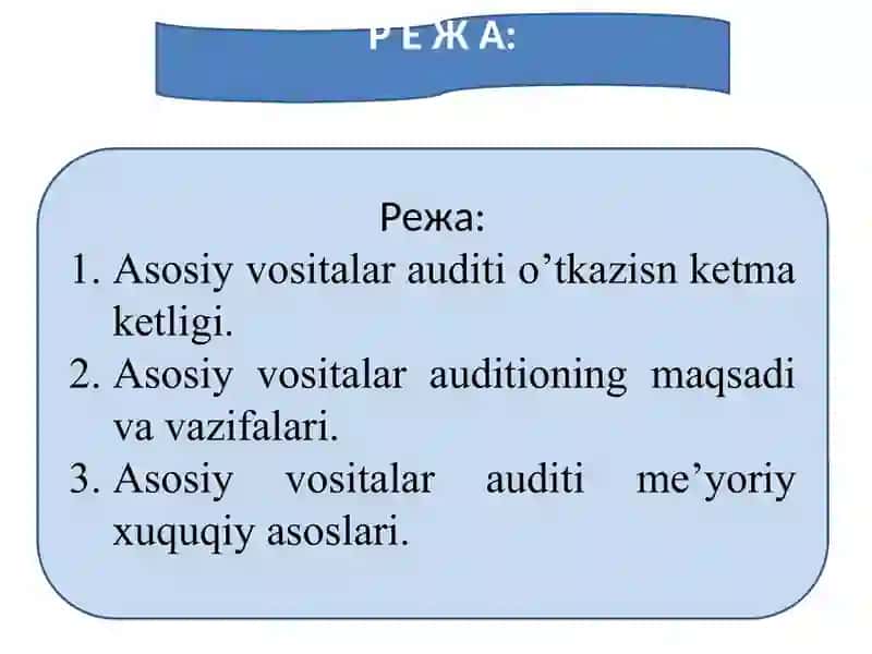УЗОК МУДДАТЛИ АКТИВЛАР АУДИТИ 2