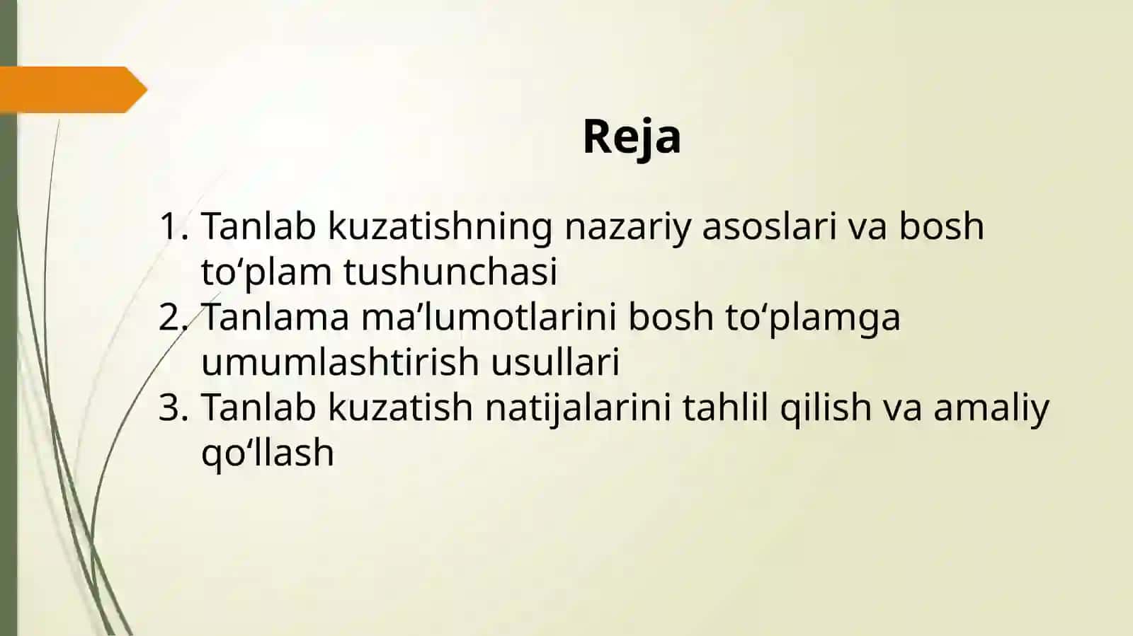 Tanlab kuzatish maʼlumotlarini bosh toʻplamga qaratish 2