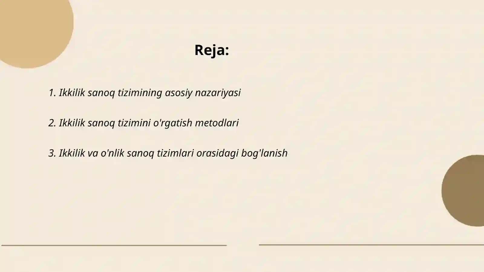 Ikkilik sanoq sistemasining tadbiqi 2
