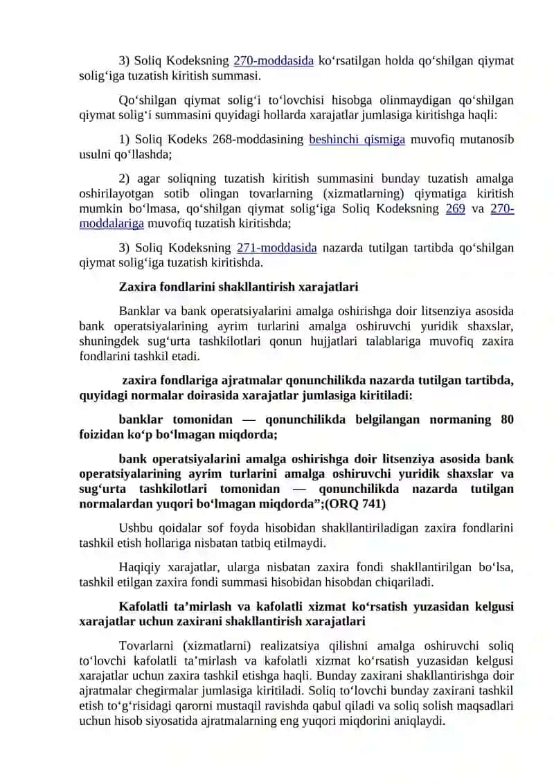 Foyda solig‘ini aniqlashda ayrim xarajatlar guruhi 2