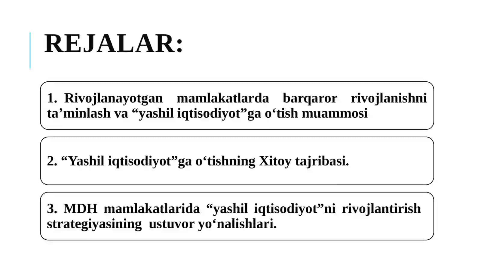 Yashil iqtisodiyotga o'tish tajribasi 2