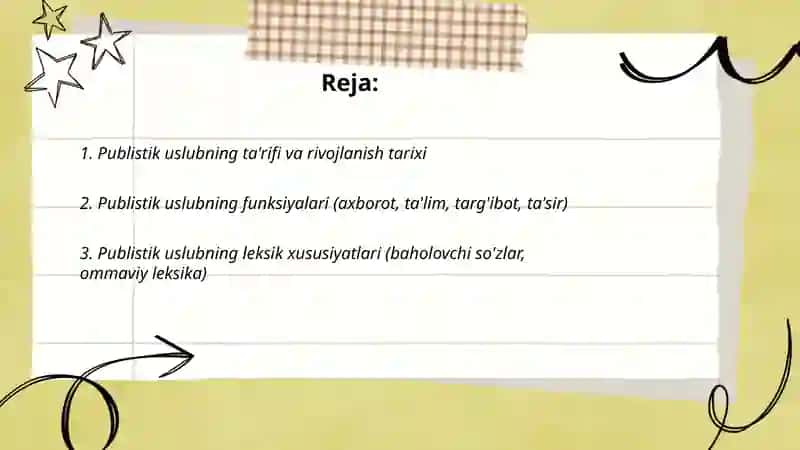 Publistik uslub va uning o'ziga xos xususiyatlari 2