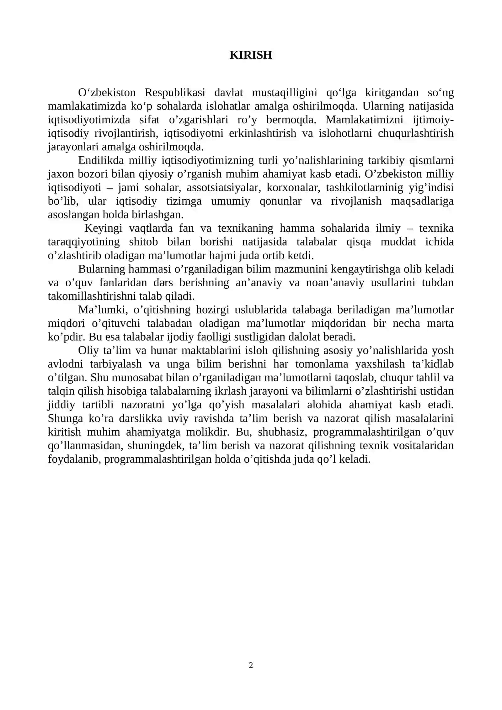 Qurilish mashinalari fanidan amaliy mashgʻulotlarni bajarish boʻyicha 2