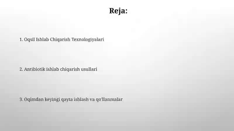 Oqsil va antibiotiklar ishlab chiqarish biotexnologiyasi 2