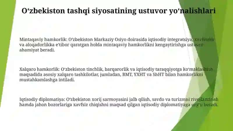 O'Zbekiston Xalqaro Aloqalari Va Jahon Hamjamiyatidagi O'Rni 2