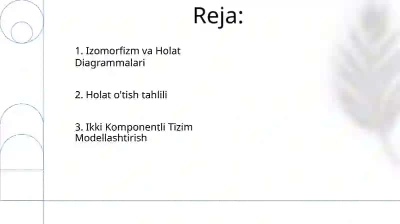 Binar ikki komponentli izomorf sistemalar holat diagrammalari 2