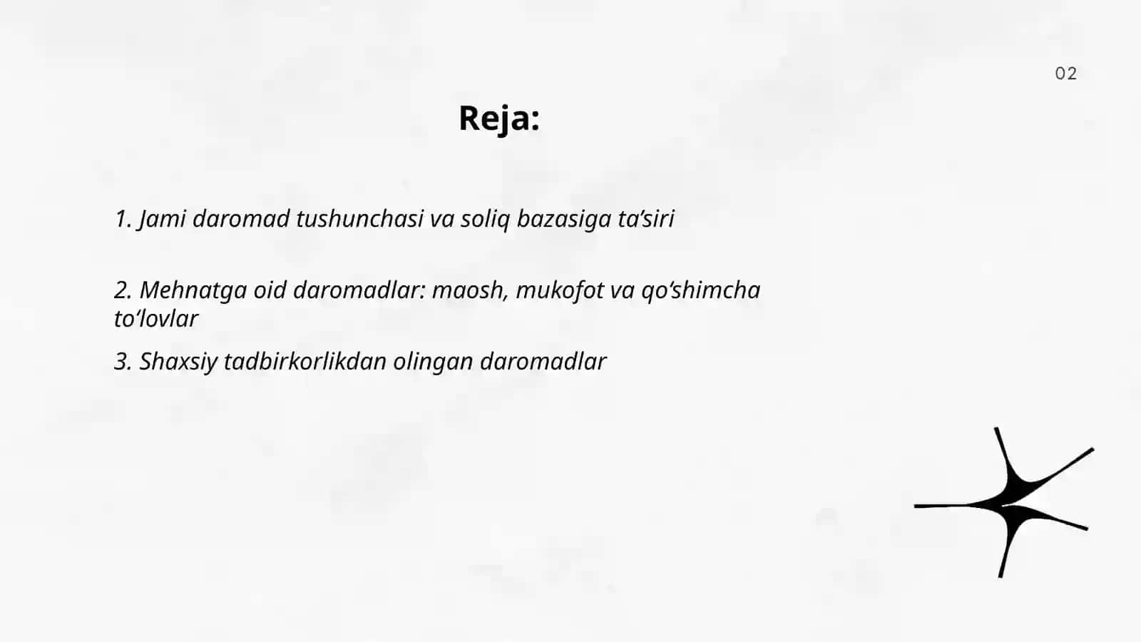 Jismoniy shaxslardan olinadigan daromad solig‘i: jami daromad va uning tarkibi 2