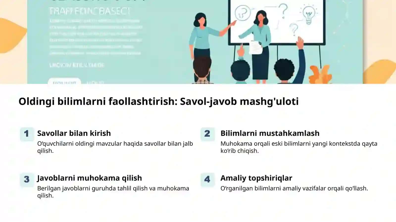 1 soatlik dars ishlanma: samarali o'qitish 2