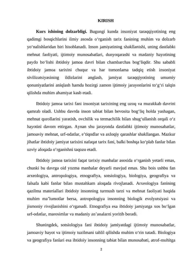 Ibtidoiy Jamoa Tarixi 2