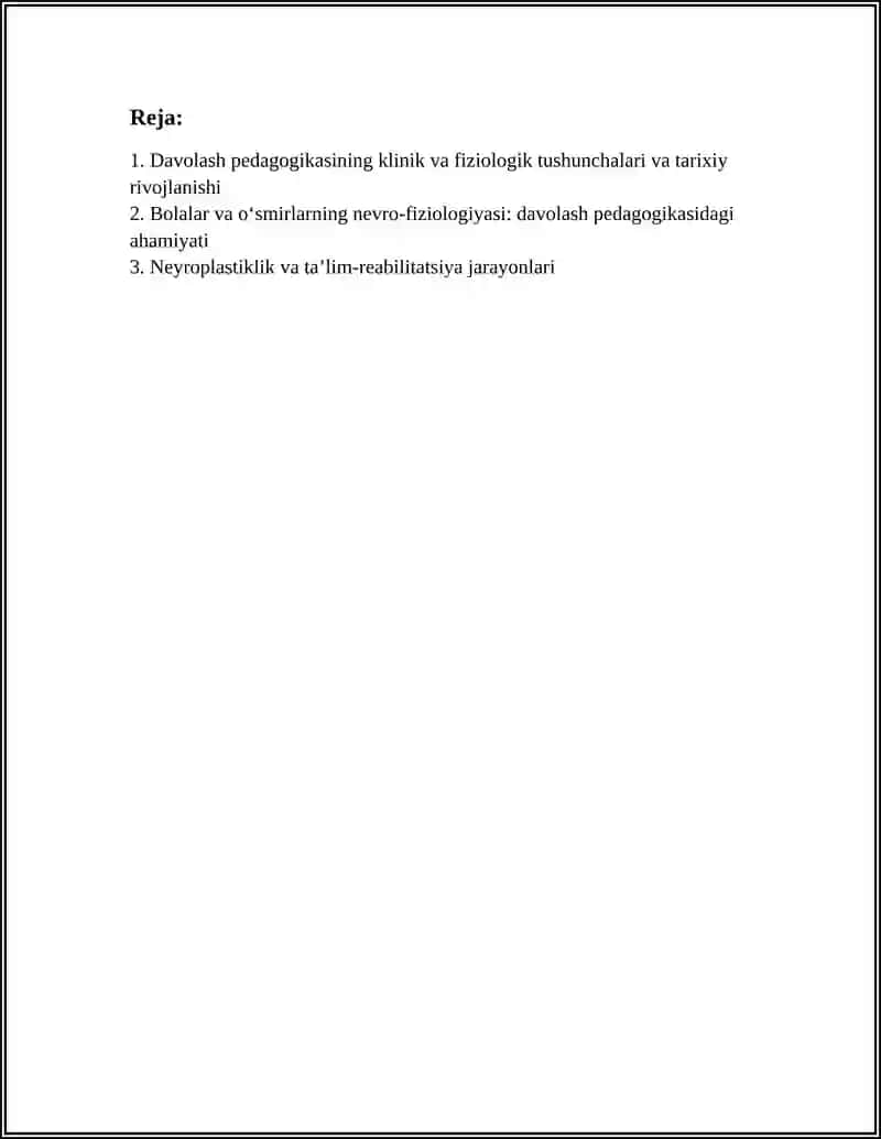 DAVOLASH PEDAGOGIKASINING KLINIK VA FIZIOLOGIK ASOSLARI 2