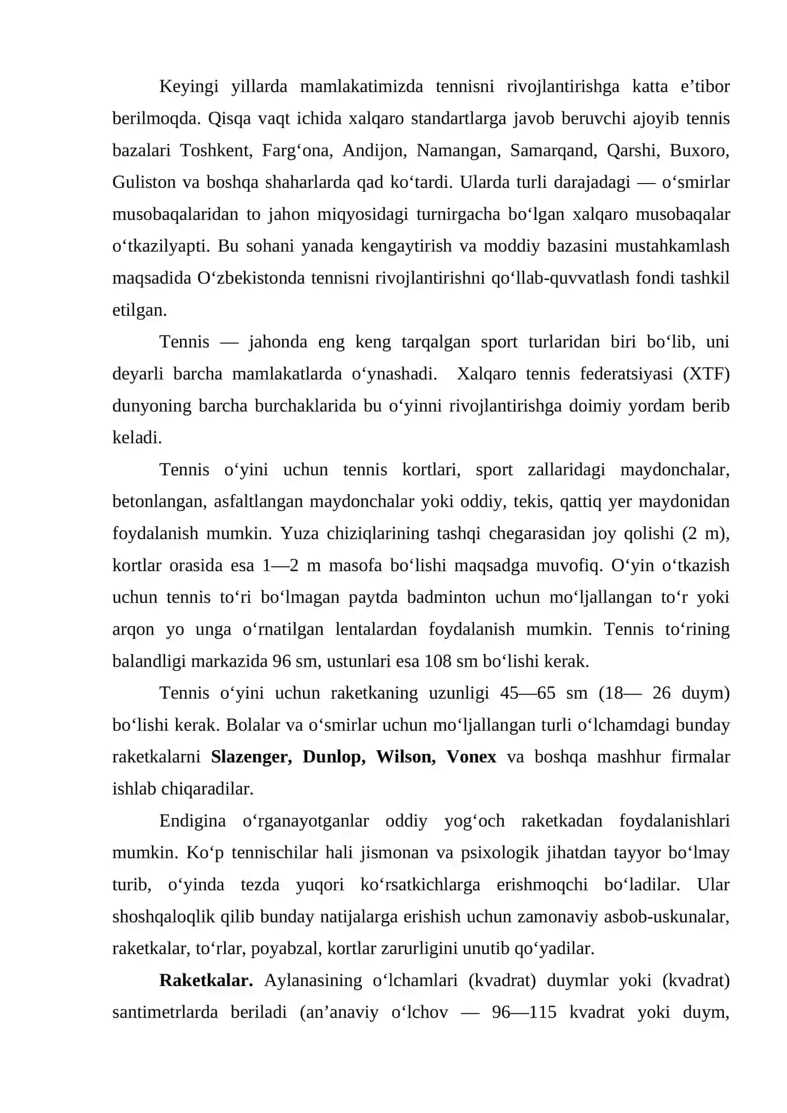 TENNIS O'YINI TEXNIKASI TAKTIKASI MUSOBOQA QOIDALARI 2