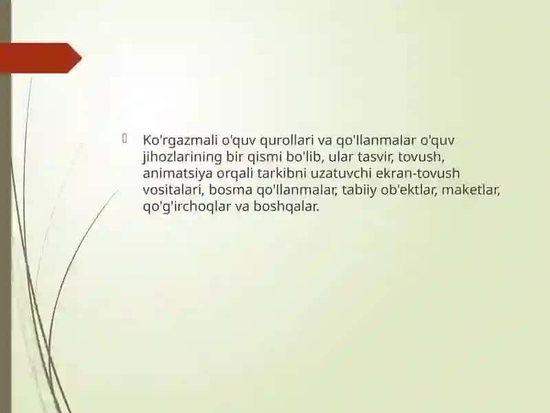 Ko'rgazmali o'quv qurollari va qo'llanmalar 2