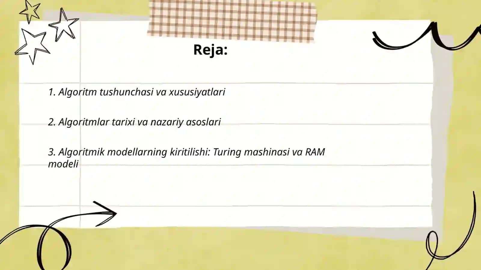 Algoritm tushunchasi va xususiyatlari 2