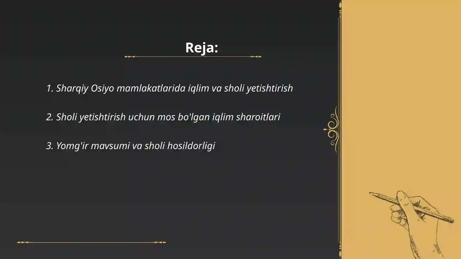 Sharqiy osiyo mamlakatlari iqlim sharoitida sholi yetishtirish 2