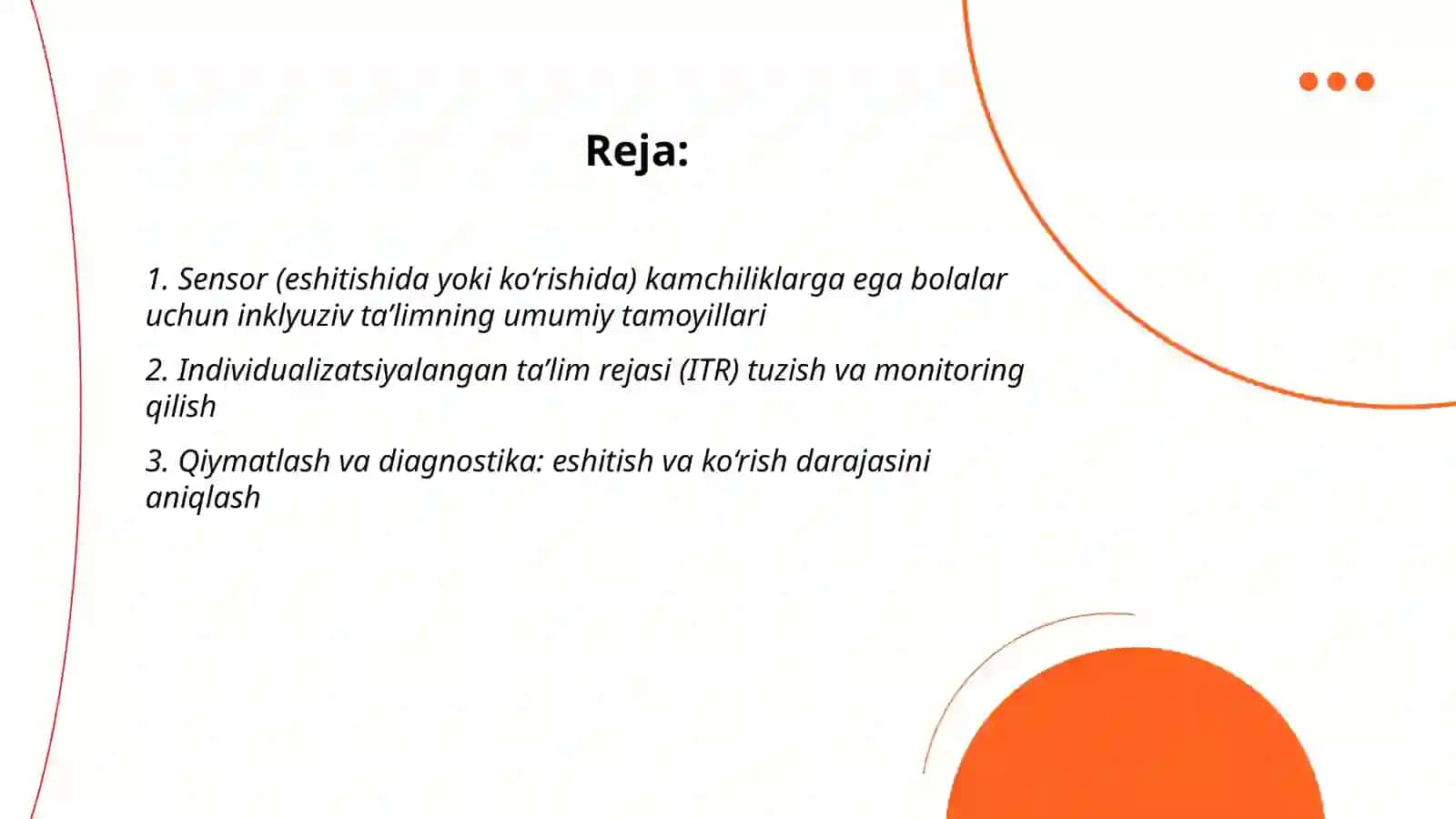 Sensor (eshitishida yoki ko‘rishida) kamchiliklarga ega bo‘lgan bolalar uchun inklyuziv ta’lim strategiyalari va ularni amalga oshirish shart-sharoitlari 2