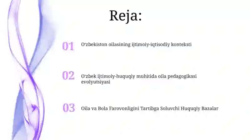Oʻzbekistonda oila pedagogikasi fani rivojlanishining ijtimoiy iqtisodiy, meʼyoriy huquqiy asoslari 2